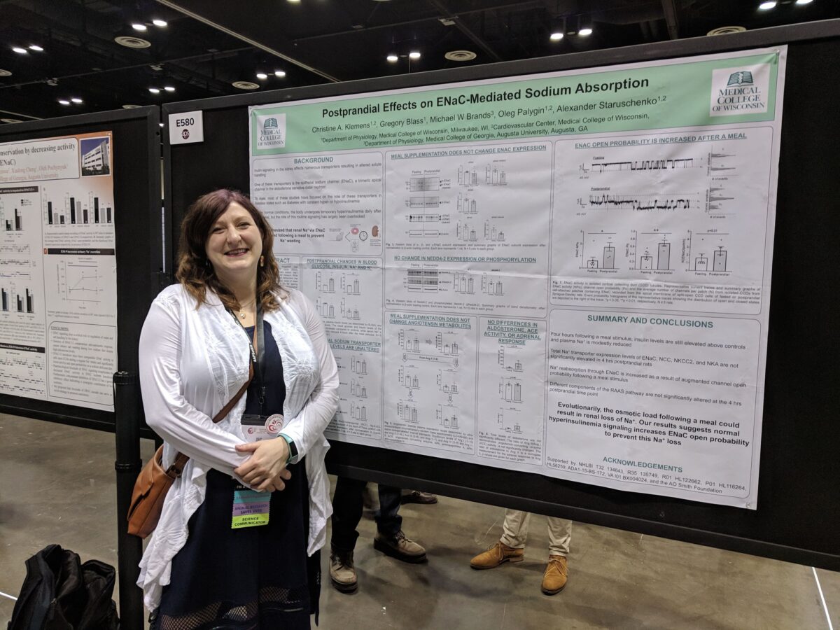 Chris presenting her work at the EB-min